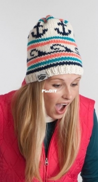 Anchors & Waves Hat by Hallie Ojala-Barrett for Schachenmayr Free
