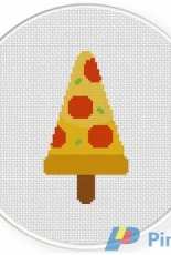 Daily Cross Stitch - Pizza Popsicle