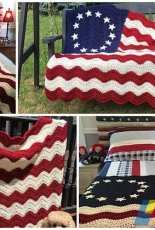 Tracy Johnson-Colonial/Betsy Ross Wavy American Flag Blanket by Tracy Johnson-Free