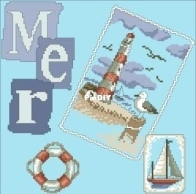 Mare in francese con barca e faro/Sea in French with boat and lighthouse by Le Idee di Susanna XSD