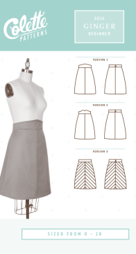 Colette Patterns - 1016 Ginger Skirt - Sizes 0-18