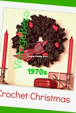 Vintage Beso - Vintage Crochet 1389 - Circa 1970s - Festive Wreath with Holly Berries
