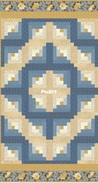 Connecting Threads -  Barn Raising Log Cabin Quilt - Free