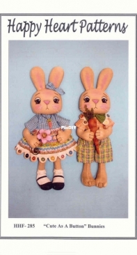 Happy Heart Patterns - HHF- 285 - Cute As A  Button Bunnies