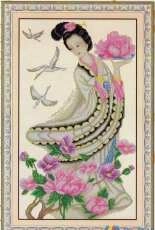 Lady (Ledi) 01059 Geisha with pink flowers