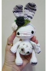 Amigurumi Bunny with Black Rose