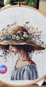 My Brave Stitch - Girl In A Wildflower Hat by Hanna Levchuk SAGA