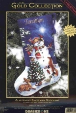 Dimensions 8640 Glistening Snowman Stocking PCS