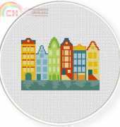 Daily Cross Stitch - Amsterdam Houses