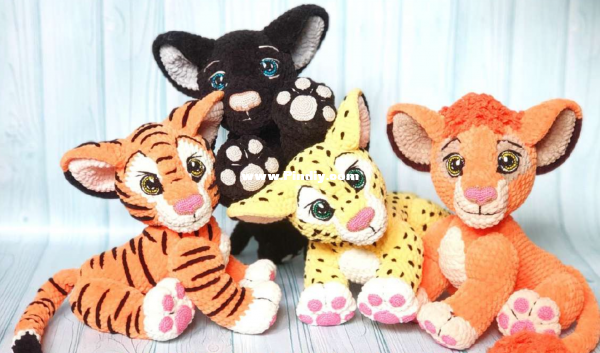 crochet cats tiger leopard lion
