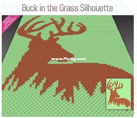 Buck in the Grass Silhouette - Two Magic Pixels.JPG