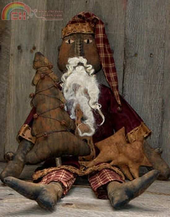 Threadbare Primitives - Black Santa with His Prim Tree.jpg
