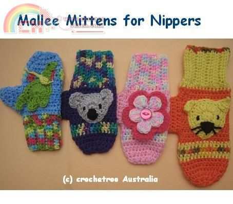 crohetroo - mallee mittens for nippers - english pattern