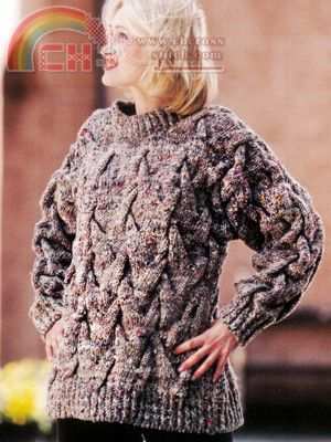 Ladies Giant Cable Sweater